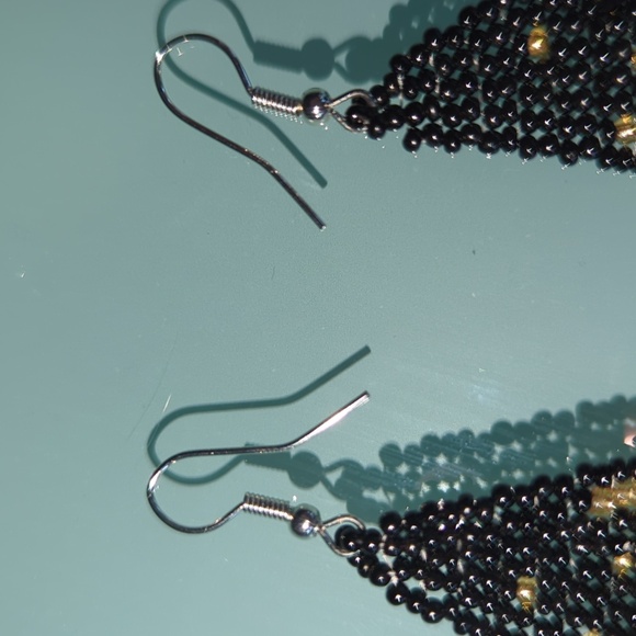 Bohemian Tribal Native American Beaded Colorful Pierced Earrings Butterfly Moon - Picture 9 of 10